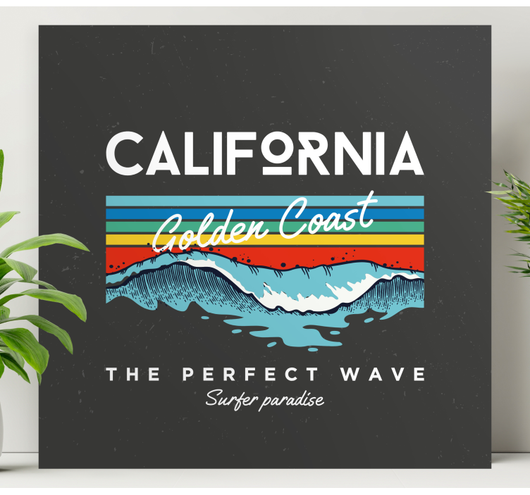 California surfer waves platno z mestnimi motivi - TenStickers