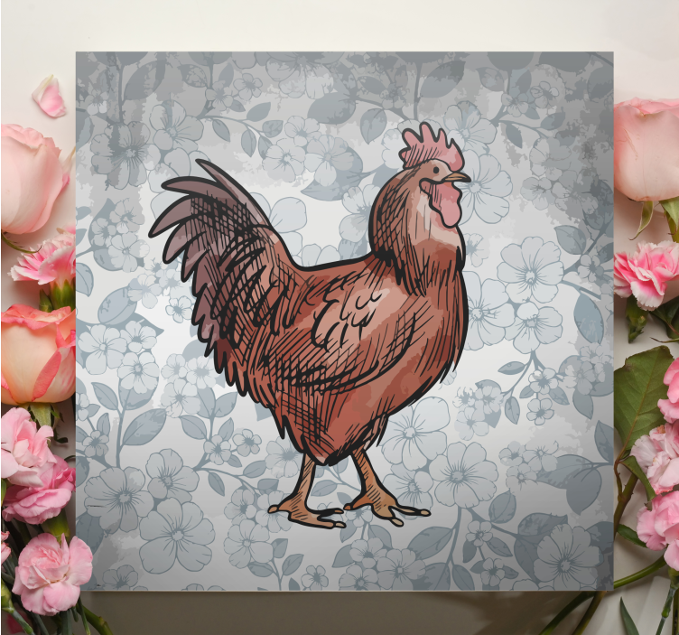 Charming chicken figure platna slike z motivi živali - TenStickers
