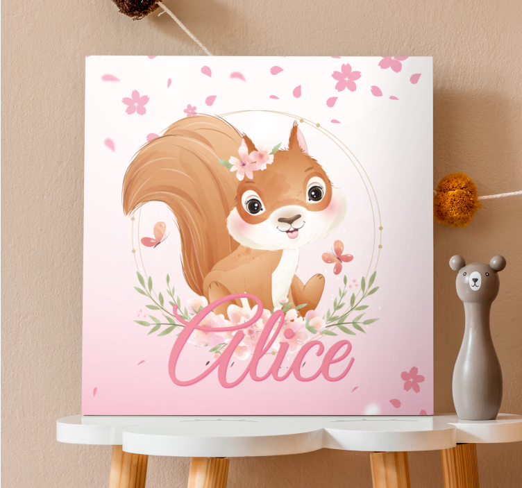 Cheerful squirrel design olifant na platnu - TenStickers