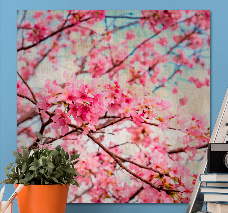 Cherry blossom blooms slikarsko platno z rožami - TenStickers