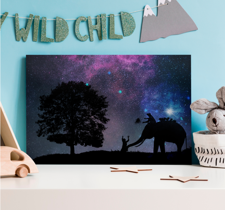 Child elephant interaction olifant slika na platnu - TenStickers