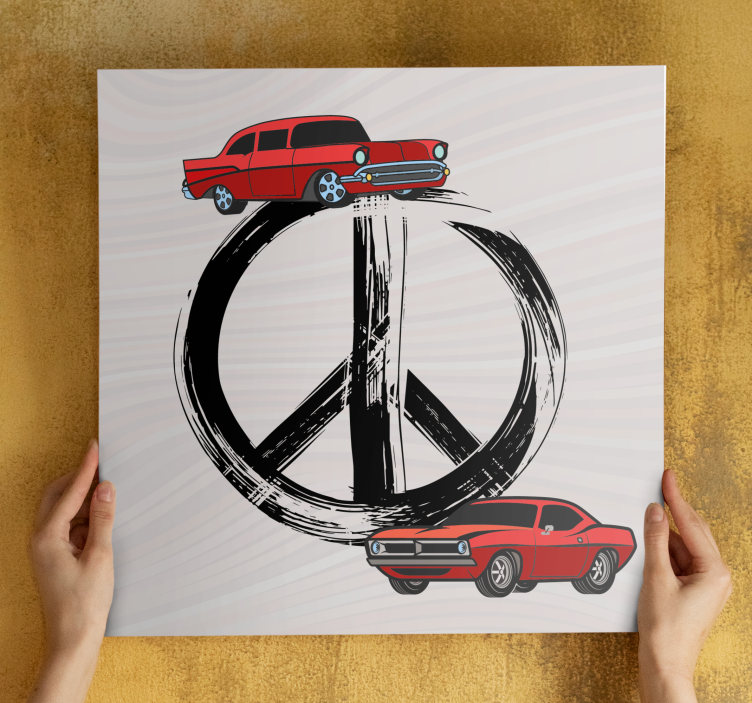 Classic cars peace platno športne slike - TenStickers