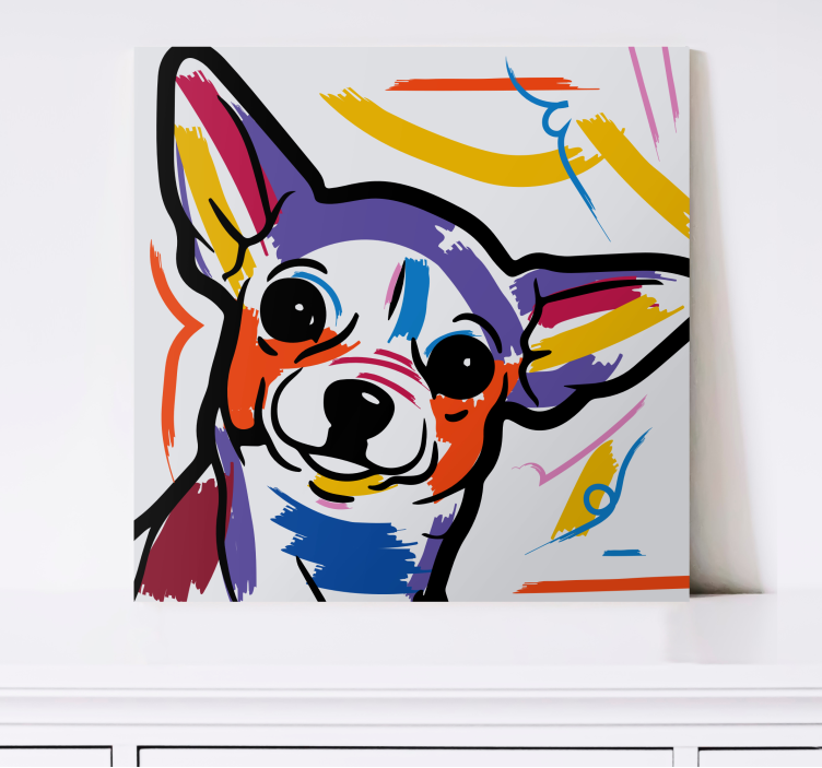 Colorful canine artwork - platno slikarstvo pes - TenStickers