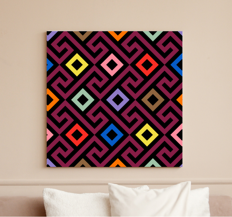 Colorful geometric squares platno slike geometrijski vzorci - TenStickers