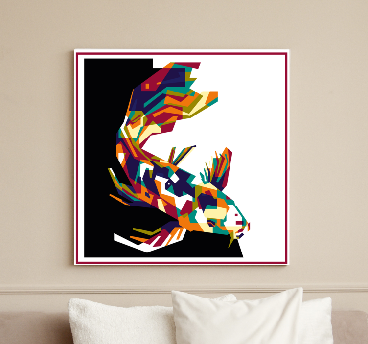Colorful koi fish platno slikanje ribe - TenStickers