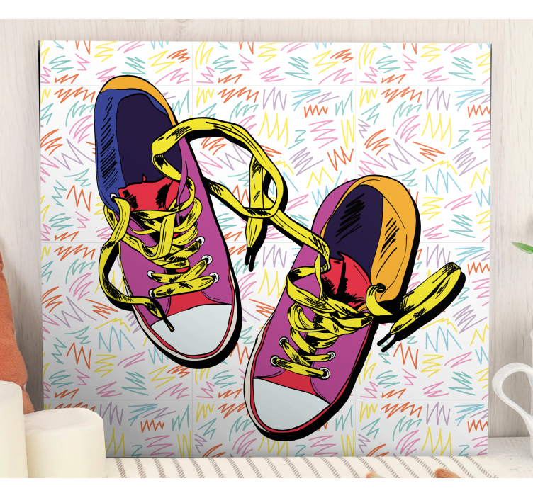 Colorful sneaker design s superjunaki na platnu - TenStickers