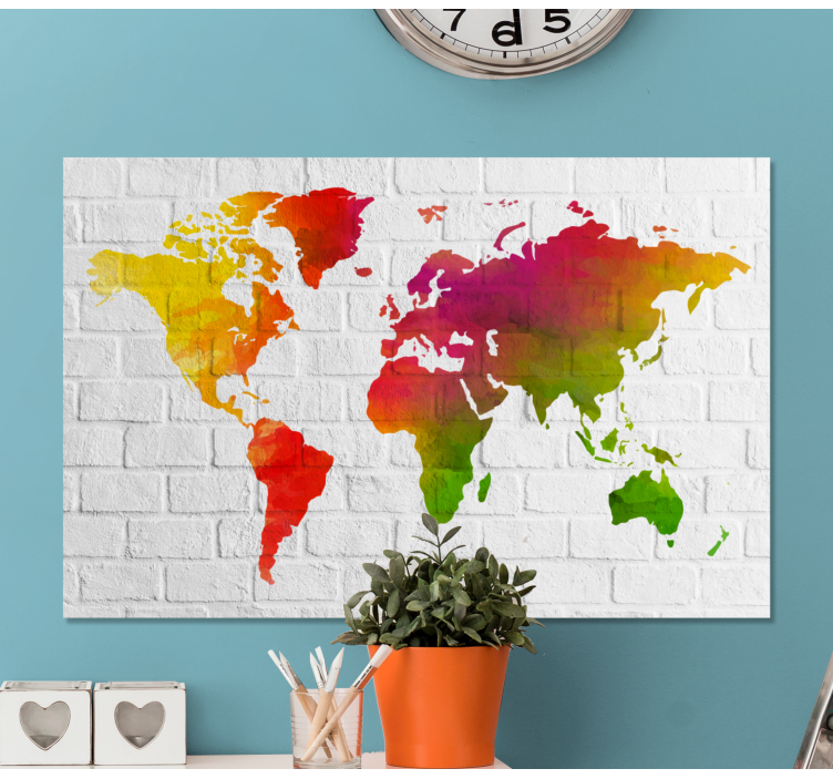 Colorful worldwide map platno s sliko sveta - TenStickers