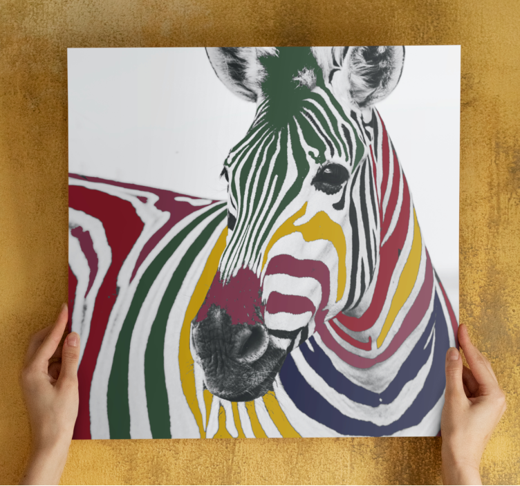 Colorful zebra portrait platna slike z motivi živali - TenStickers