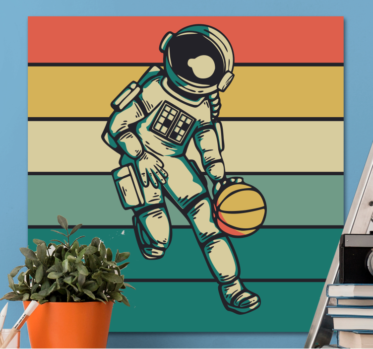 Cosmonaut engaged in basketball na platnu šport - TenStickers