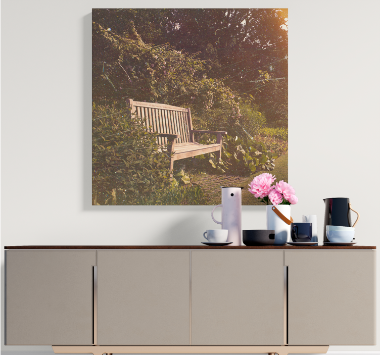 Cottagecore lesena klop iz platna za vrtne rože - TenStickers