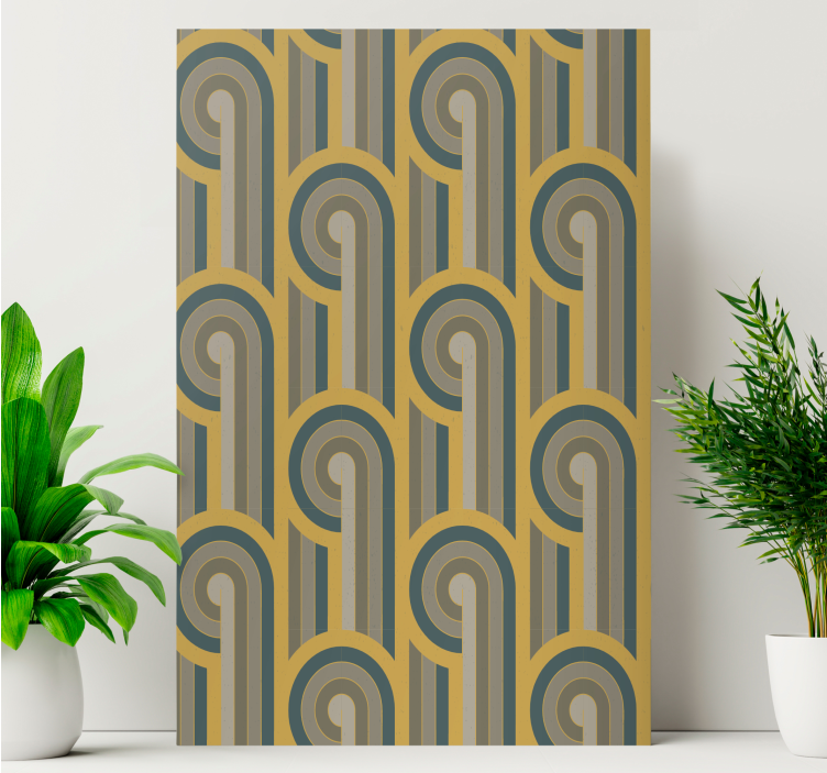 Curved line pattern platno slike geometrijski vzorci - TenStickers