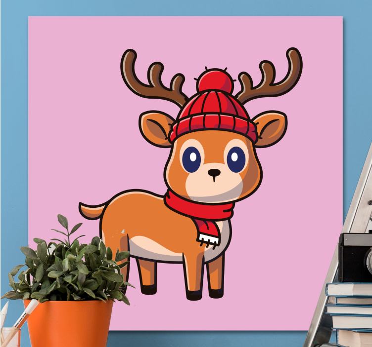 Cute cartoon deer platno slika konja - TenStickers
