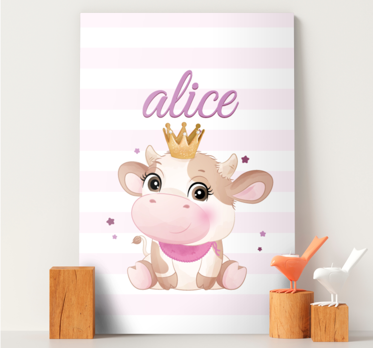 Cute cow princess platna slike z motivi živali - TenStickers