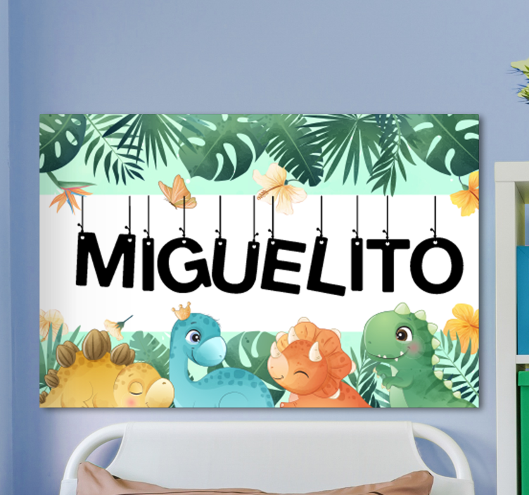 Cute dinosaur scene platno slika konj - TenStickers