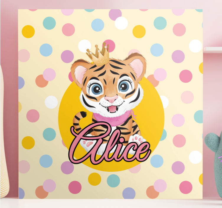 Cute tiger character platna slike z motivi živali - TenStickers
