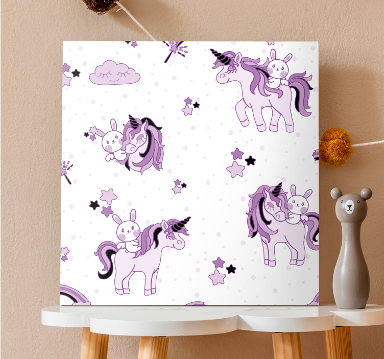 Cute unicorn adventure platno s sliko samoroga - TenStickers
