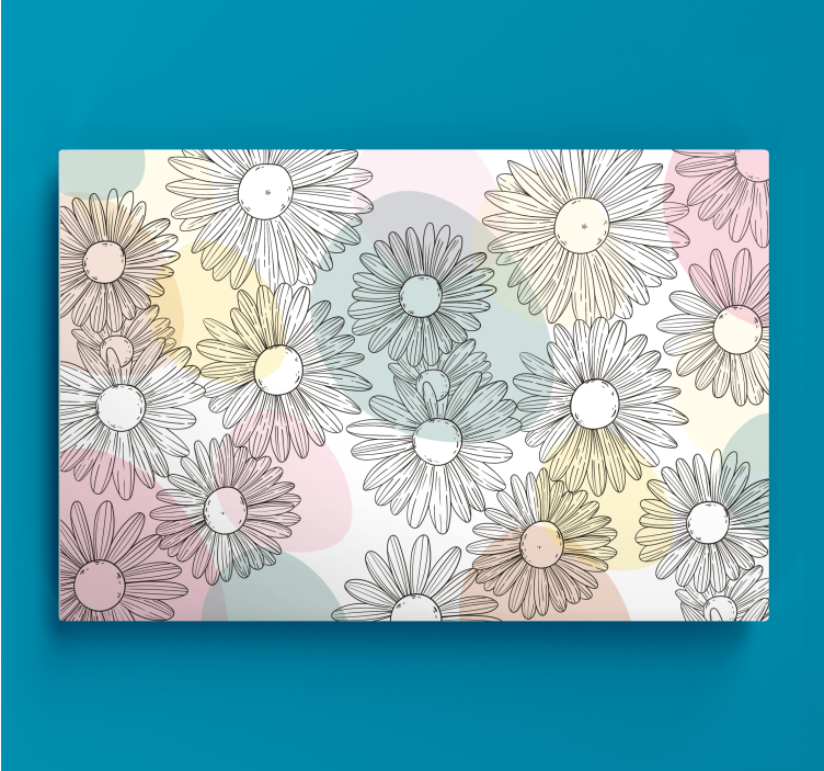 Daisy floral pattern slikarsko platno z rožami - TenStickers