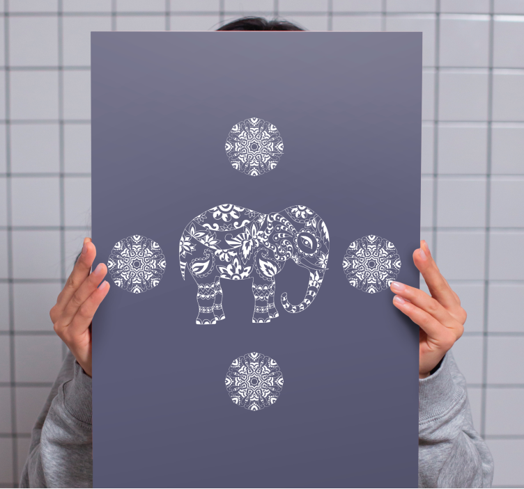 Decorative elephant motif olifant slika na platnu - TenStickers