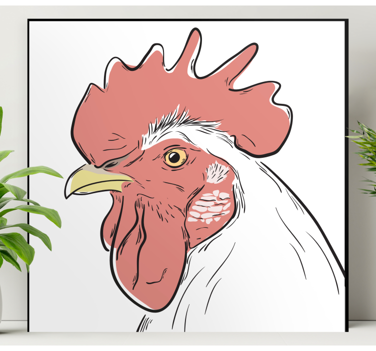 Detailed rooster portrait platno slikarstvo pes - TenStickers