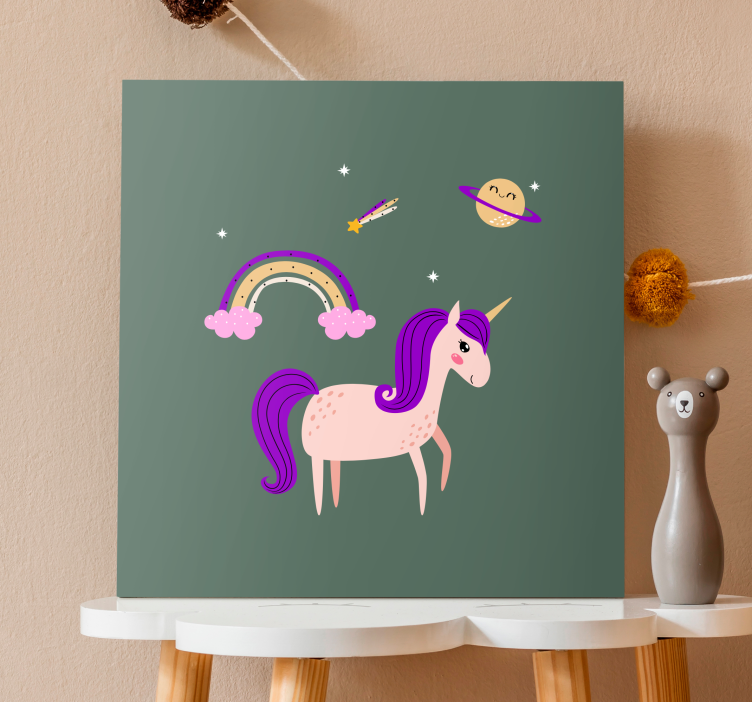 Dreamy unicorn adventure na platnu s sliko samoroga - TenStickers