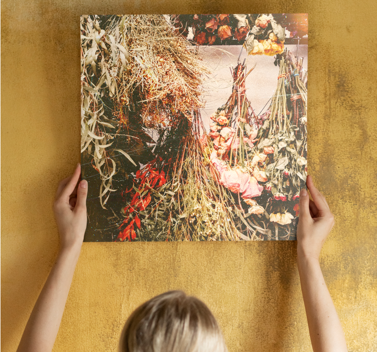 Dried floral arrangements slikarsko platno z rožami - TenStickers