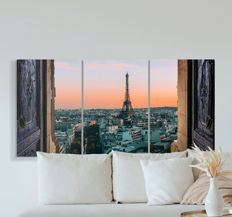 Eiffel tower viewpoint platno s slikami mest - TenStickers