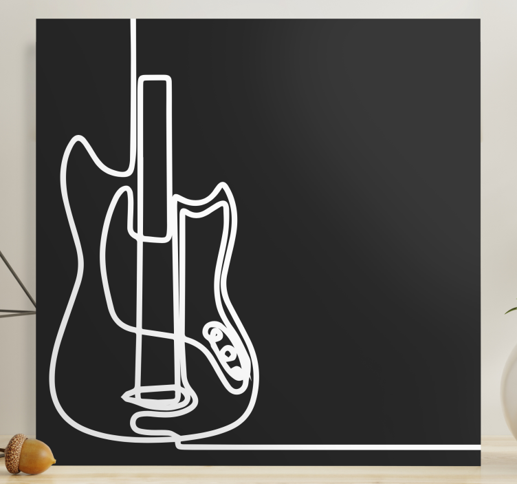 Electric guitar outline platno slikanje glasbe - TenStickers