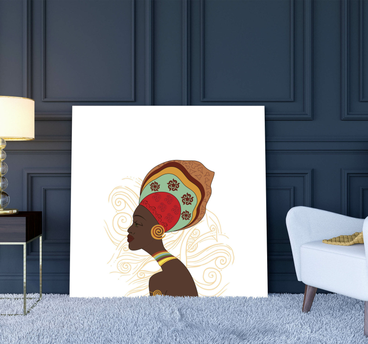 Elegant african silhouette kompozicija ljudi na platnu - TenStickers