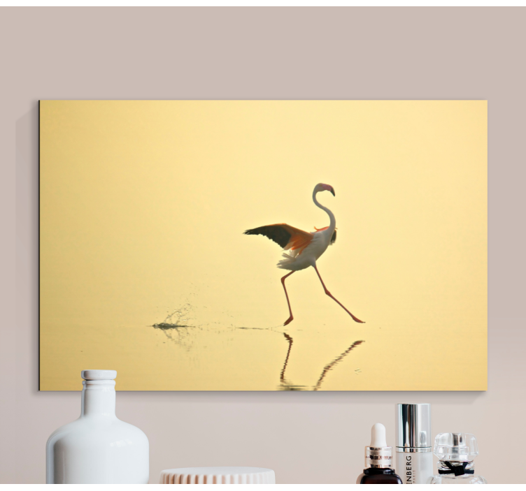 Elegant flamingo dance ptica na platnu - TenStickers