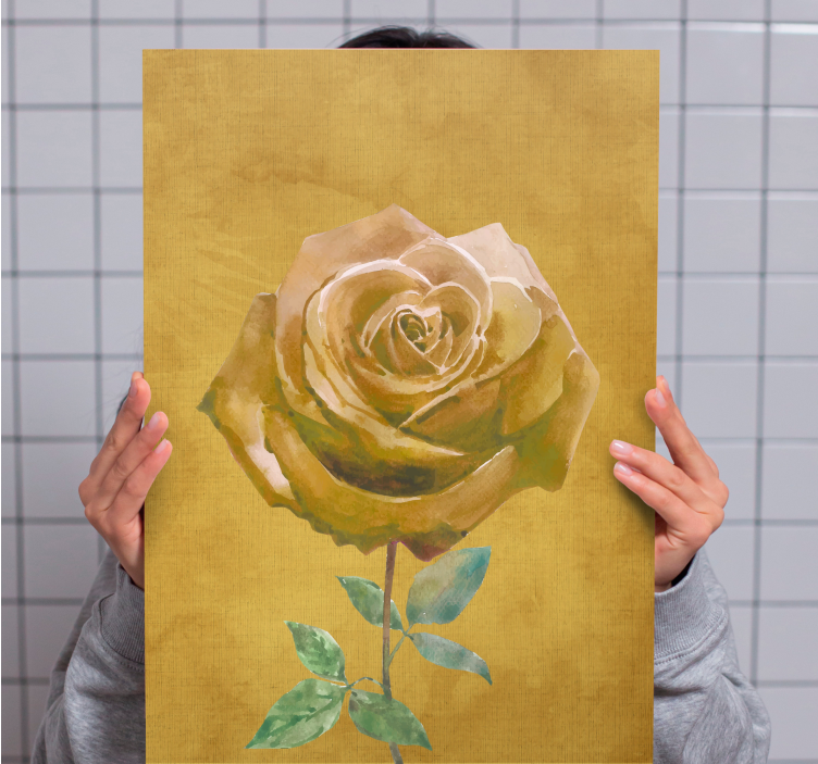 Elegant golden rose slikarsko platno z rožami - TenStickers