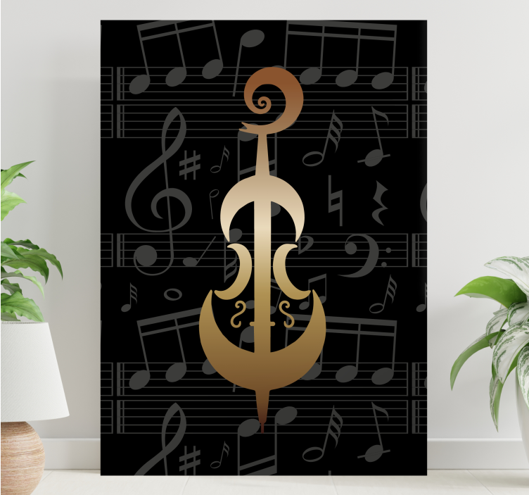 Elegant music symbol platno slikanje glasbe - TenStickers