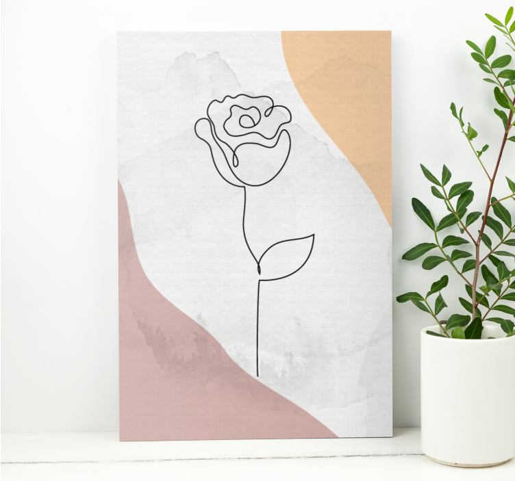 Elegant rose outline slikarsko platno z rožami - TenStickers