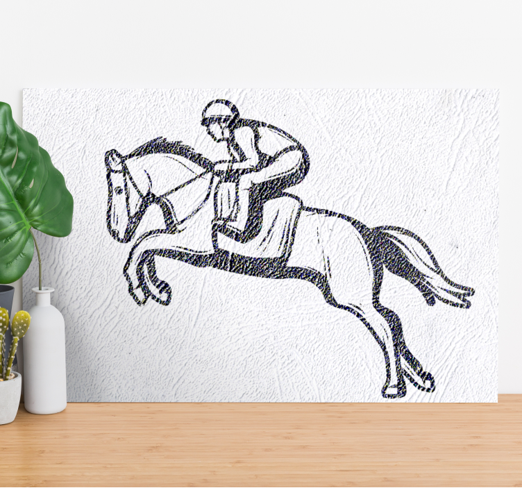 Equestrian jumping sport platno slika konj - TenStickers