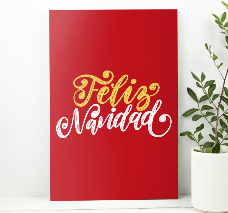 Feliz navidad greeting platno za notranjo opremo - TenStickers