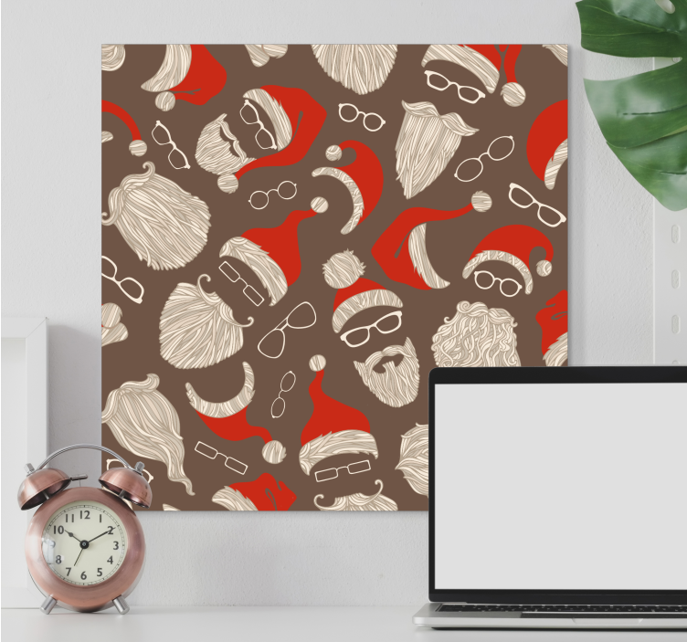 Festive santa faces in platna slike živali - TenStickers