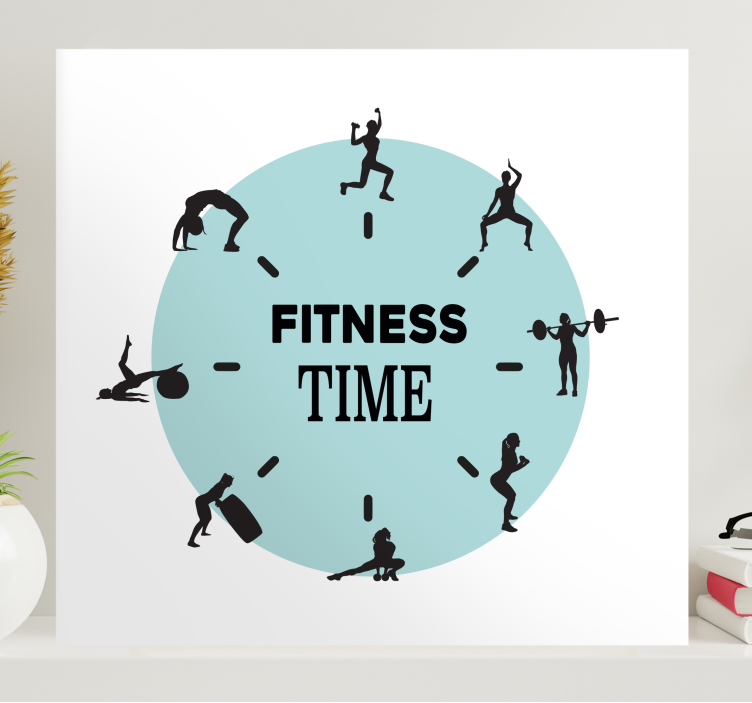 Fitness time clock platno s športnimi motivi - TenStickers