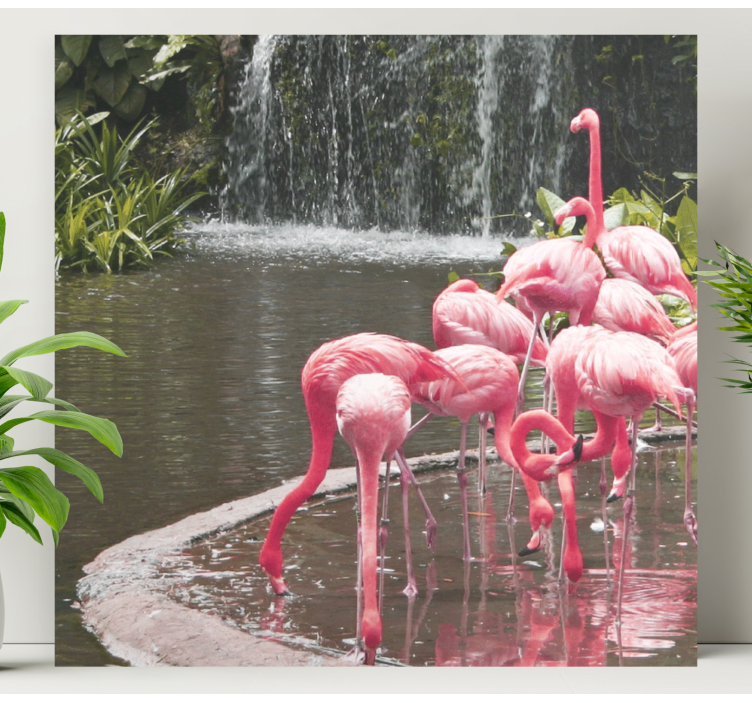 Flamingo flock pool platno slikarstvo psa - TenStickers