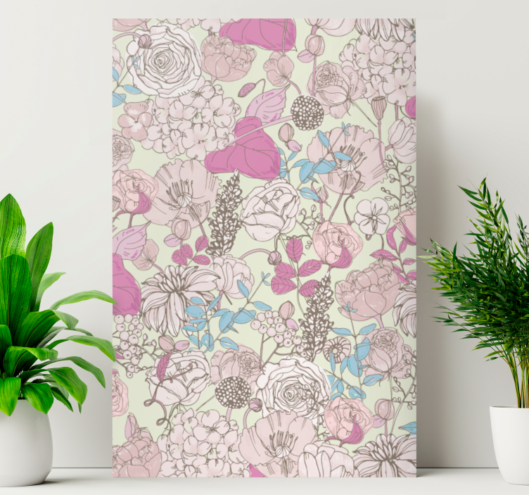Floral bouquet pattern slikarsko platno z rožami - TenStickers