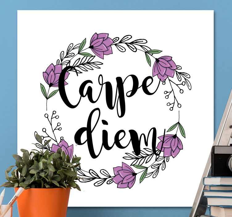 Floral quote design platno za notranjo opremo - TenStickers