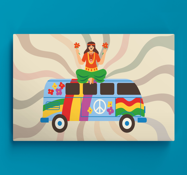 Flower power van platno s superjunaki - TenStickers