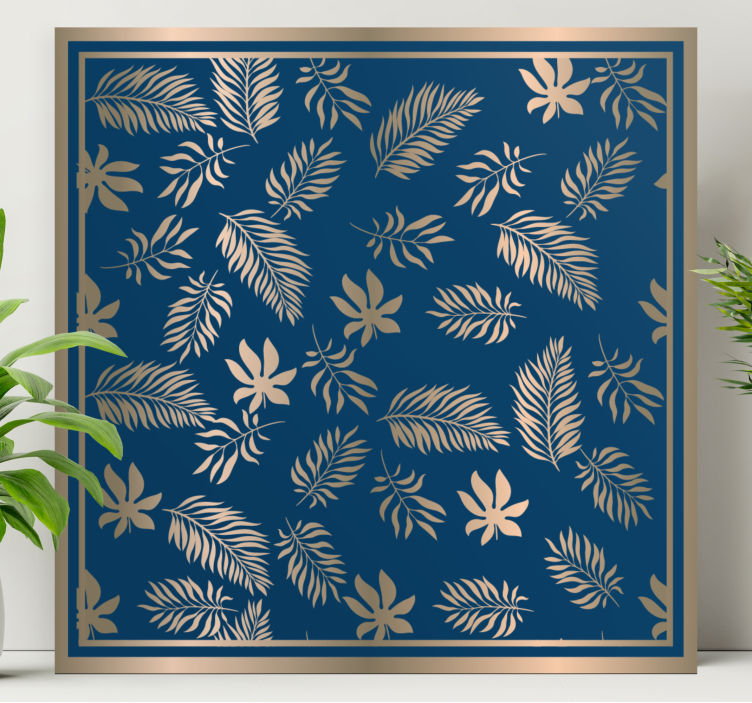 Foliage pattern design slikarsko platno z rastlinami - TenStickers