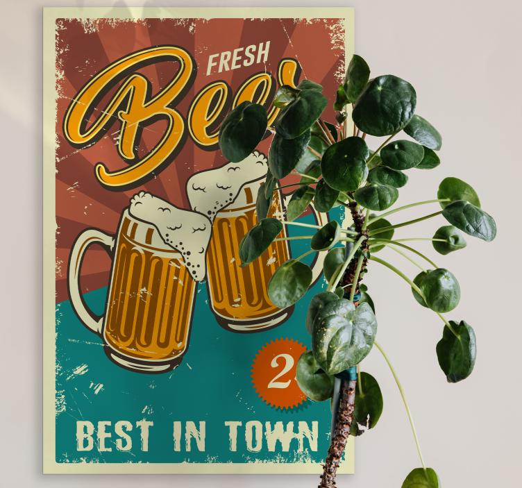 Fresh beer advertisement na platnu s športom - TenStickers
