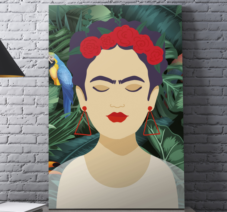 Frida kahlo inspired kompozicija ljudi na platnu - TenStickers