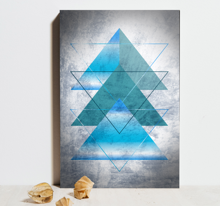 Geometric blue shapes platno slike geometrijski vzorci - TenStickers