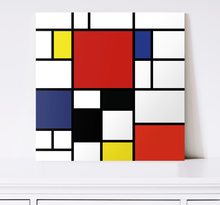 Geometric color blocks povzetek na platnu - TenStickers