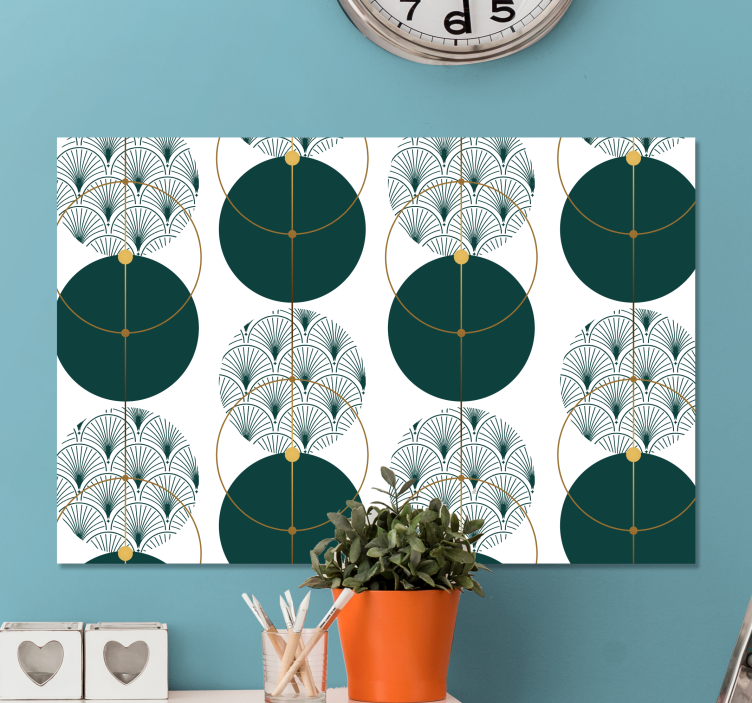 Geometric fan motif moderno platno slikarstvo - TenStickers