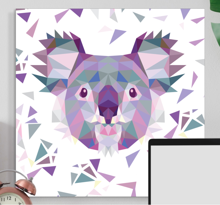 Geometric koala face platno slika konj - TenStickers