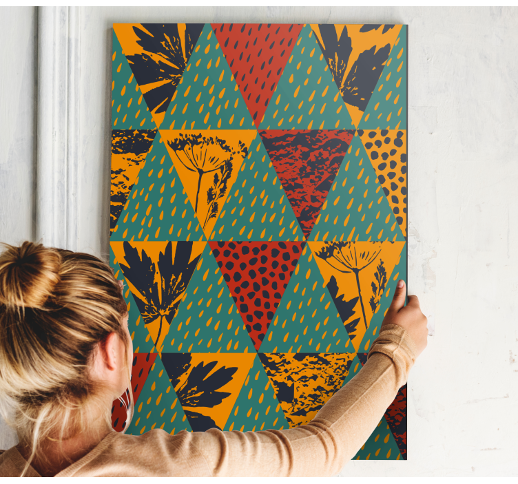 Geometrijski cvetlični vzorec geometrijska slika na platnu - TenStickers