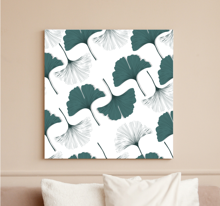 Gingko leaf motifs slikarsko platno z rastlinami - TenStickers