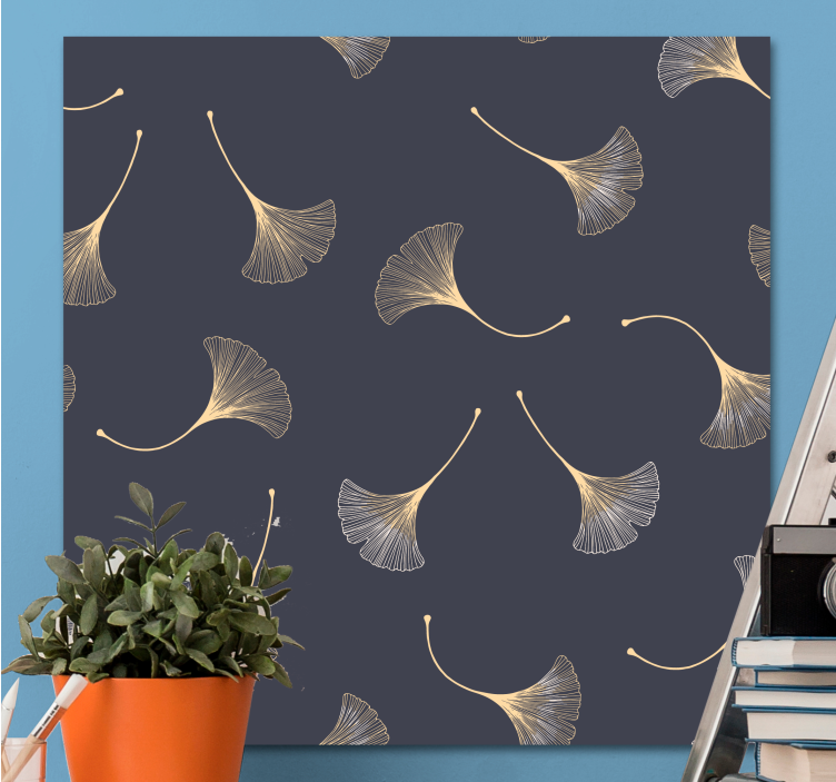 Ginkgo leaves pattern slikarsko platno z rastlinami - TenStickers